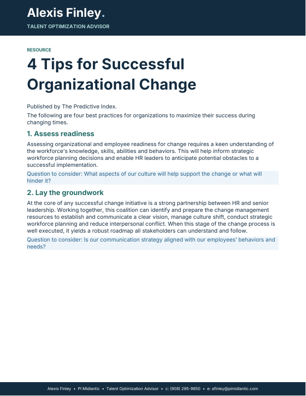Cover preview: 4 Tips for Successful Organizational Change