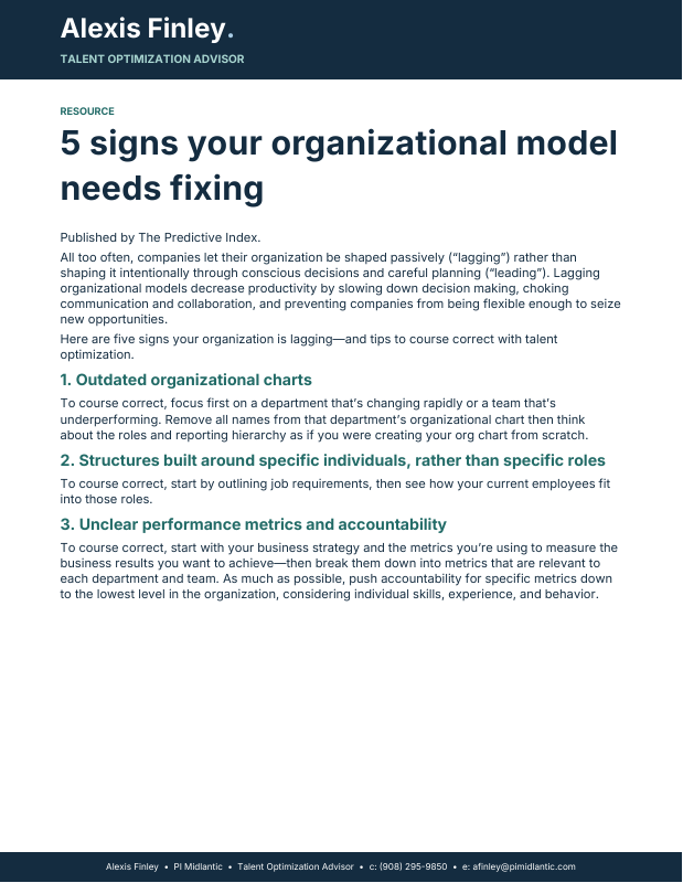 Cover preview: 5 Signs Your Organizational Model Needs Fixing