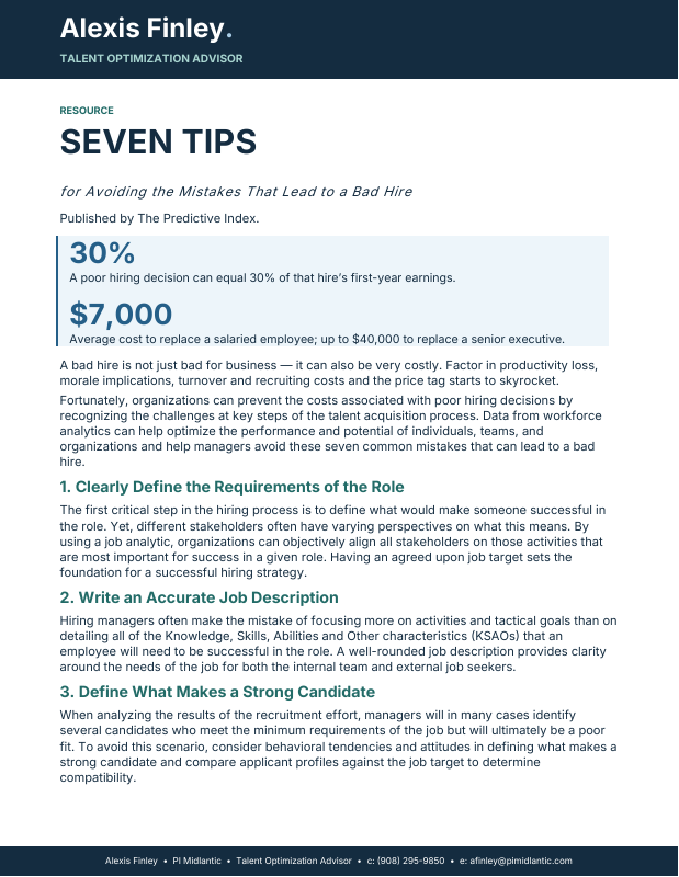 Cover preview: Seven Tips for Avoiding a Bad Hire