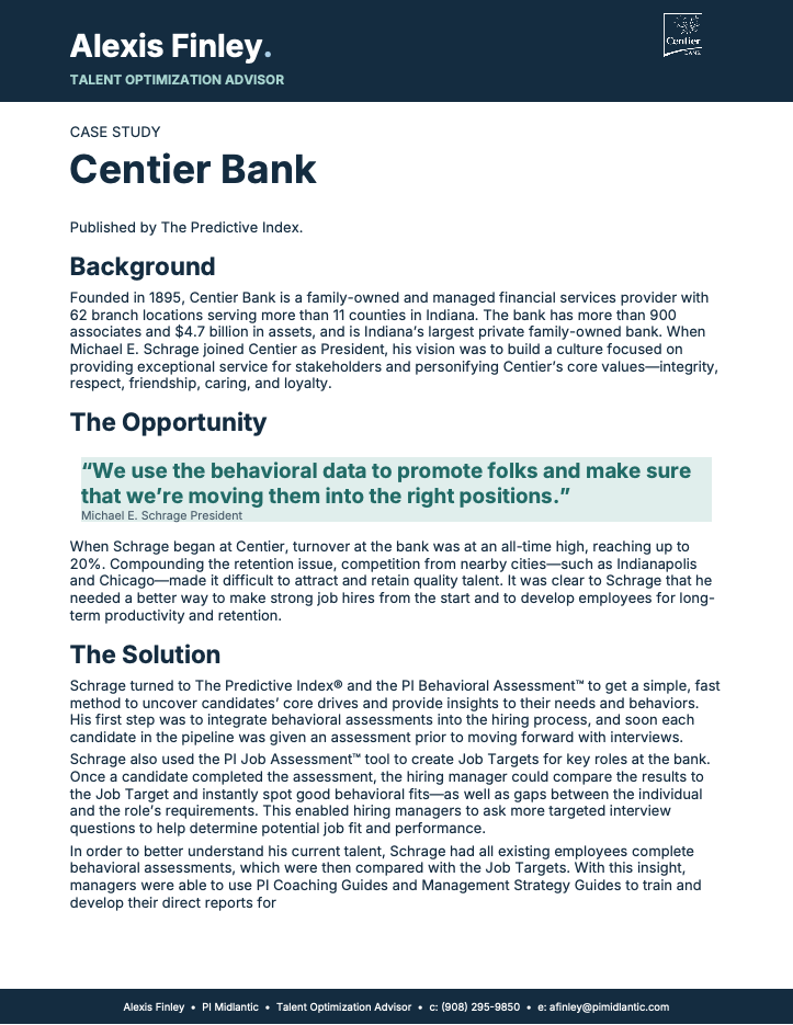 Centier Bank case study cover