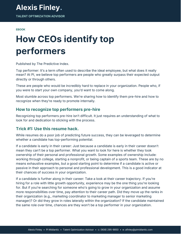 Cover preview: How CEOs Identify Top Performers