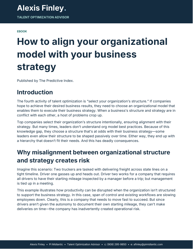 Cover preview: How to Align Your Organizational Model with Your Business Strategy
