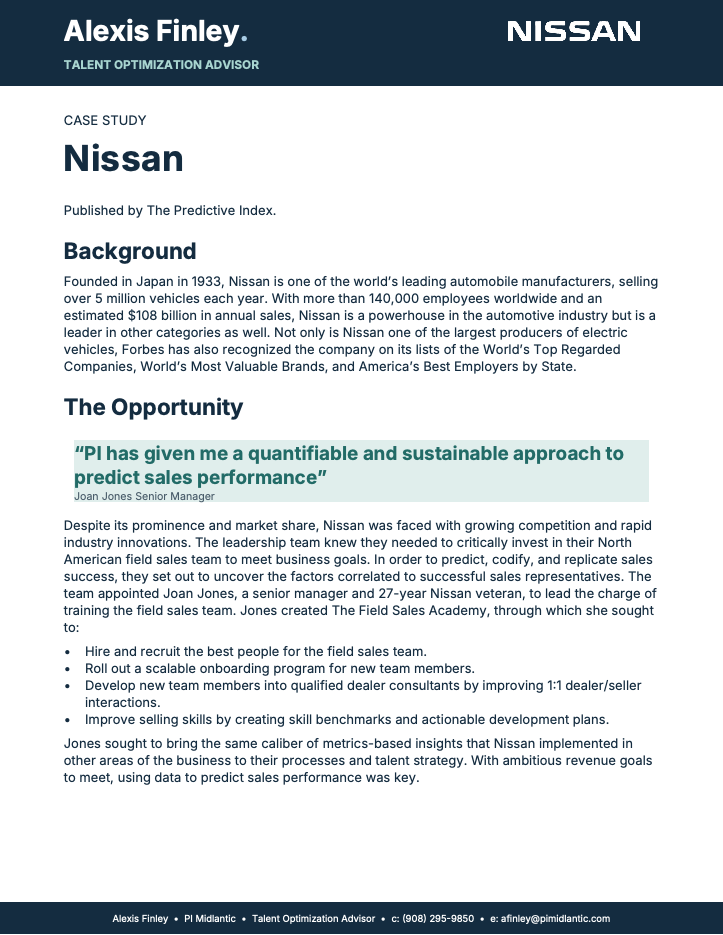 Nissan case study cover