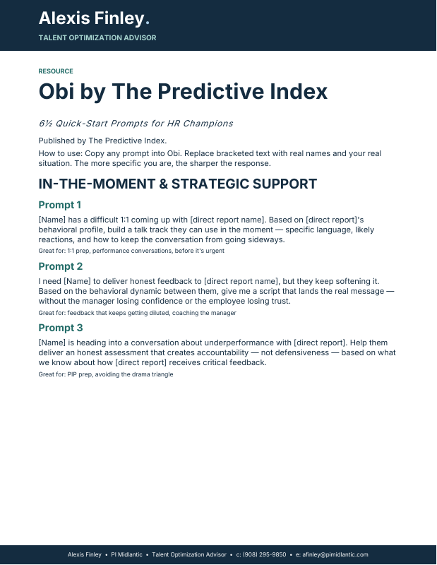 Cover preview: Obi: HR Prompts